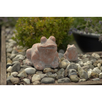 Terracotta Frosch Figur Braun Garten Chabby Chic 6 hoch x 8 cm lang