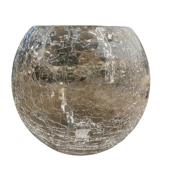 Kugel Vase aus Glas Cracking 20 x 14cm