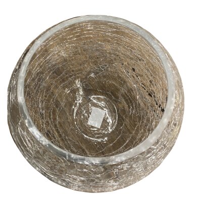 Kugel Vase aus Glas Cracking 20 x 14cm