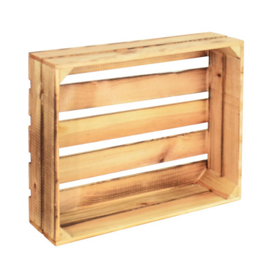 Holzregal Schmalhanz 50x40x15cm Hell Geflammt Holzkiste