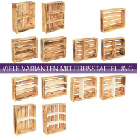 Holzregal Schmalhanz 50x40x15cm Hell Geflammt Holzkiste