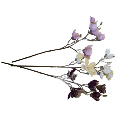3 Set Magnolie Verschneit Wei&szlig; Rosa Beere 92cm...