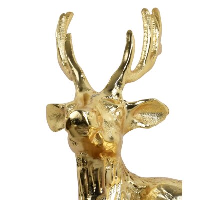 CHICCIE Hirsch Figur Gold 33cm - Dekofigur Hirschfigur...