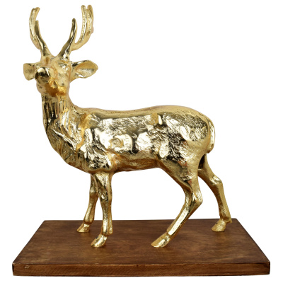 Hirsch Figur Gold 33cm