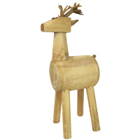 Holz Rentier Figur stehend 32cm