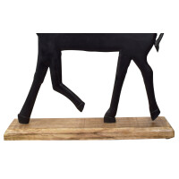 Holz Hirsch Figur Schwarz stehend