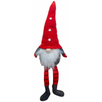 Wichtel Kantenhocker Grau 51cm rot Weihnachtsfigur