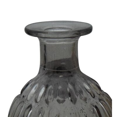 CHICCIE 2 Set Glas Flasche Braun Grau 25cm - Vase Deko Blumenvase Tischvase
