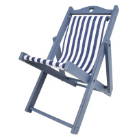 Strandstuhl Gestreift Blau Wei&szlig; 15cm Sommerdeko Maritim Deko Dekoration