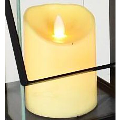 CHICCIE Laterne LED Kerze Timer Warmwei&szlig; Schwarz 25cm - Kerzenhalter Windlicht