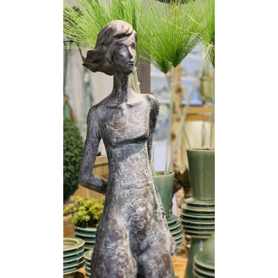 CHICCIE Skulptur Polyresin Grau - Figur Deko Dekoration Figuren