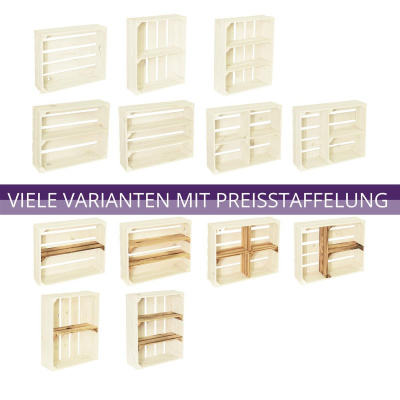 Holzregal Schmalhanz 50x40x15cm Wei&szlig; 1x Kurzes Regal