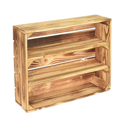 Holzregal Schmalhanz 50x40x15cm Hell Geflammt 2x Langes...