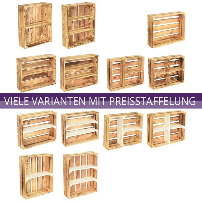 Holzregal Schmalhanz 50x40x15cm Hell Geflammt 2x Langes Regal