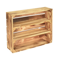 Holzregal Schmalhanz 50x40x15cm Hell Geflammt 2x Langes Regal