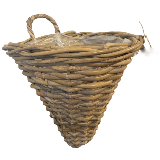 Rattan Korb Zum Aufh&auml;ngen 30 x 15cm Pflanzkorb Pflanzgef&auml;&szlig; &Uuml;bertopf Blumenkorb Blumentopf Pflanztopf