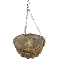 CHICCIE Rattan Korb Zum Aufh&auml;ngen 30 x 15cm - Pflanzkorb  Pflanzgef&auml;&szlig; &Uuml;bertopf Blumenkorb Blumentopf Pflanztopf