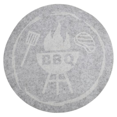 BBQ Tischdeko Filz Telleruntersetzer Grau 40 cm