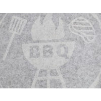 BBQ Tischdeko Filz Telleruntersetzer Grau 40 cm