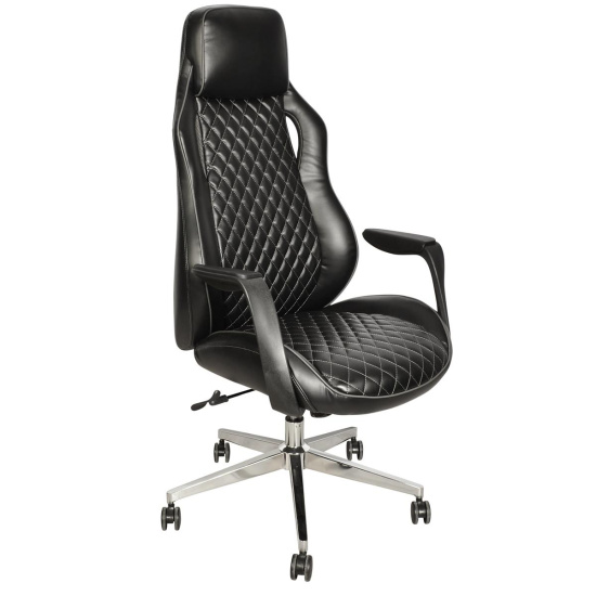 Kijng Rider Chefsessel Gamingstuhl Schwarz Lederfaserstoff - Ergonomischer B&uuml;rostuhl Schreibtischstuhl