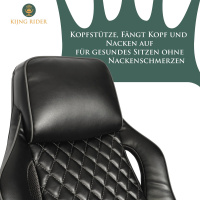 Ergonomischer Bürostuhl Kunstleder Schwarz Kijng Rider Chefsessel