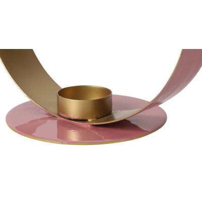 Windlicht mit Bogen Rosa Teelichthalter Kerzenhalter