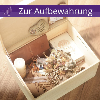 Holzbox Personalisiert zur Hochzeit 40x30x22cm Ausbewahrungsbox Holztruhe Natur