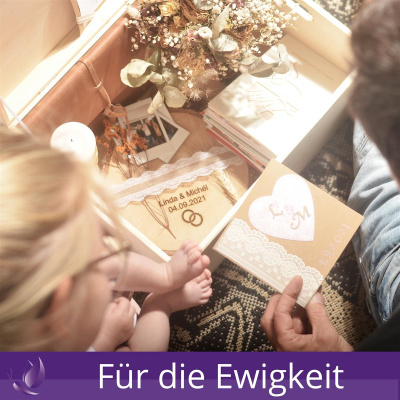 Holzbox Personalisiert zur Hochzeit 40x30x22cm Ausbewahrungsbox Holztruhe Natur