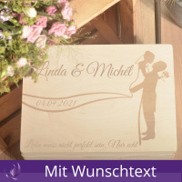 Holzbox Personalisiert zur Hochzeit 40x30x22cm Ausbewahrungsbox Holztruhe Natur