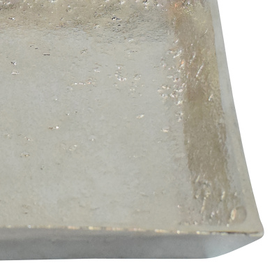 Dekoschale aus Aluminium silber matt quadratisch 3x22x22cm