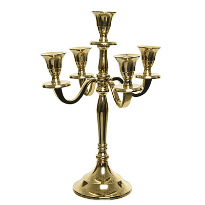 Kerzenhalter Aluminium gold 30x20cm Kerzenleuchter Kerzenständer Deko