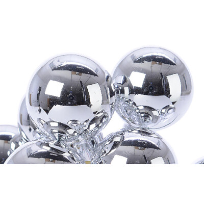 12 Set Adventskranzkugeln Glas Silber Gl&auml;nzend Weihnachtsdeko