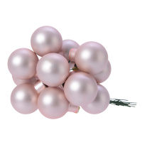 CHICCIE 12 Set Adventskranzkugeln aus Glas Rosa Matt - Weihnachtsdekoration