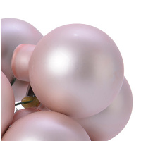 CHICCIE 12 Set Adventskranzkugeln aus Glas Rosa Matt - Weihnachtsdekoration