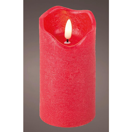 LED Kerze Echtwachs Rot 7x13cm LED Beleuchtung Dekoration Deko Kerzen