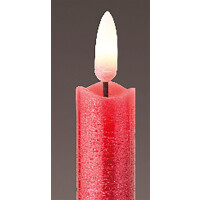 2 Set LED Spitzkerze Echtwachs Rot 2x24cm LED Beleuchtung Kerzen Deko
