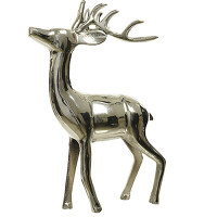 Hirschfigur aus Aluminium silber Weihnachtsdeko