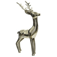 Hirschfigur aus Aluminium silber Weihnachtsdeko