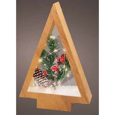 Holzaufsteller Baum Micro LEDs Weihnachtsaufsteller