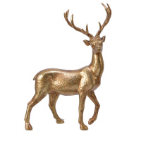 Hirsch Rentier aus Polyresin Gold Figur StatueDekoration