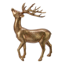 Hirsch Rentier aus Polyresin Gold Figur StatueDekoration