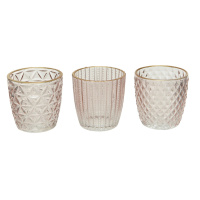 3 Set Teelichthalter Glas 8x8cm Windlicht Deko Dekoration Kerzenhalter