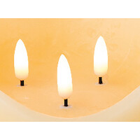 LED Kerze Echtwachs Wei&szlig; LED Beleuchtung Dekoration