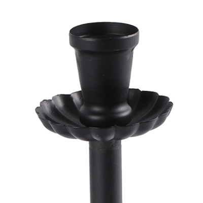 Kerzenhalter aus Metall schwarz 12x12x33cm Kerzendeko
