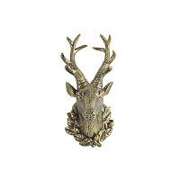 Wandschmuck aus Metall Hirschkopf gold Wandekoration