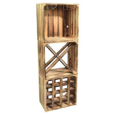 weinregal set flaschenregal holz stehend stapelbar weinkisten regal g