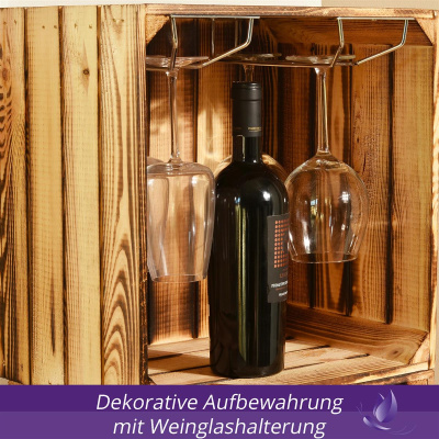 Weinregal Wino Set aus Holz Geflammt Komboset