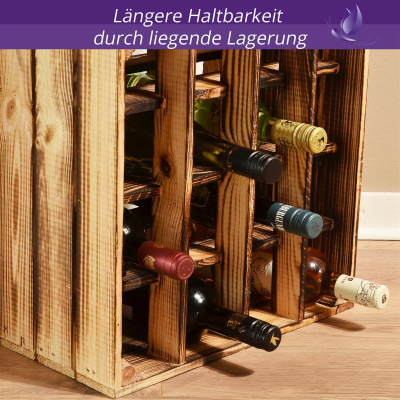 Weinregal Wino Set aus Holz Geflammt Komboset