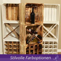 Weinregal Wino Set aus Holz Greta Geflammt Komboset