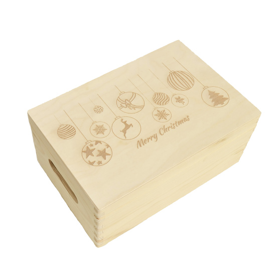 Holzbox Personalisiert zu Weihnachten 30x20cm Geschenkbox Holztruhe
